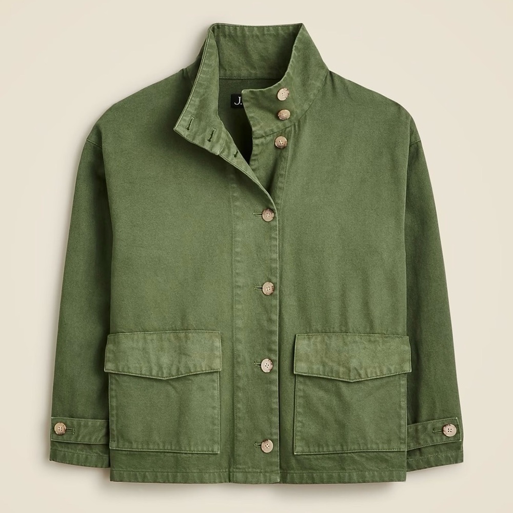 J Crew Funnelneck field jacket in heavyweight twill